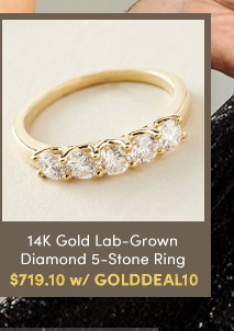 J641726  | 14K Gold Lab-Grown Diamond 5-Stone Ring