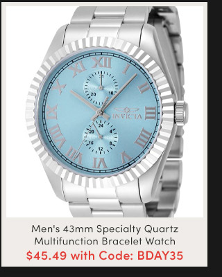 Men's 43mm Specialty Quartz Multifunction Bracelet Watch