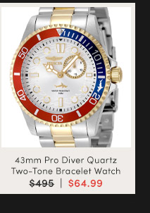 49273 | 43mm Pro Diver Quartz Two-Tone Bracelet Watch