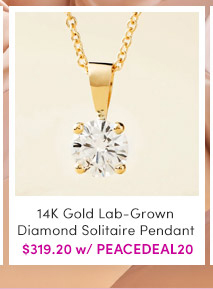J642601 | 14K Gold Lab-Grown Diamond Solitaire Pendant