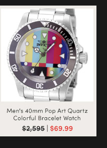 49061 | Men's 40mm Pop Art Quartz Colorful Bracelet Watch
