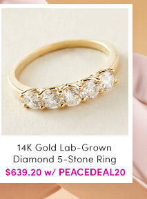 J641726 | 14K Gold Lab-Grown Diamond 5-Stone Ring