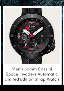 NB-6103-08 | Men's 50mm Cassini Space Invaders Automatic Limited Edition Black Strap Watch