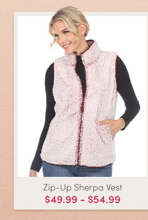 White Mark Women's Zip-Up Sherpa Vest