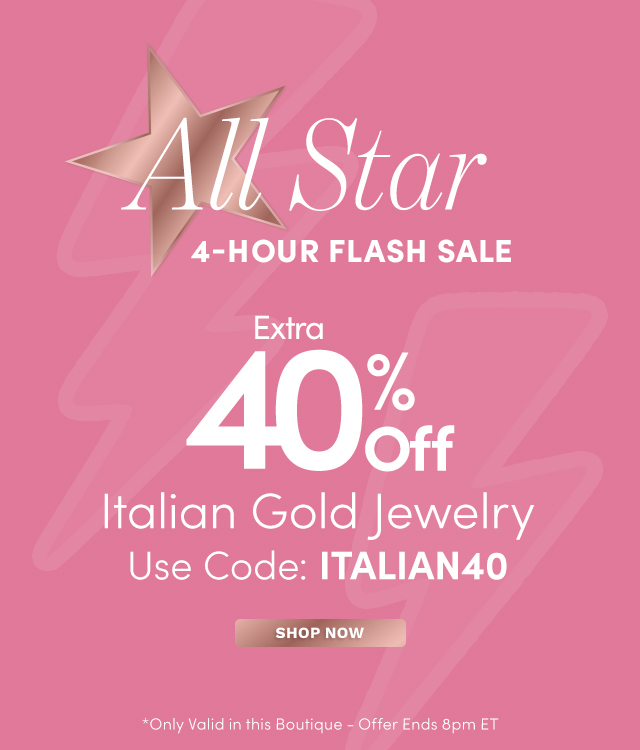 Extra 40% Off Italian Gold Jewelry with Code: ITALIAN40 Don't Wait - Deal Ends at 8pm ET