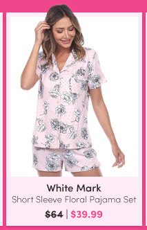White Mark Women's Short Sleeve Floral Pajama Set