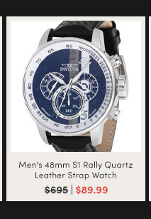 39023 - Men's 48mm S1 Rally Quartz Leather Strap Watch