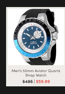 49723 - Men's 50mm Aviator Quartz Strap Watch