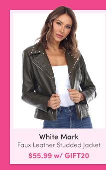 White Mark Faux Leather Studded Jacket | $55.99 w/ GIFT20