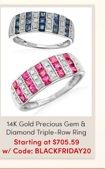 14K Gold Precious Gem & Diamond Triple-Row Ring Starting at $705.59 w/ BLACKFRIDAY20