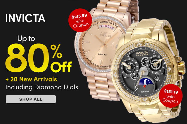 48766, 48550 | Invicta Up to 80% Off + 20 New Arrivals Including Diamond Dials