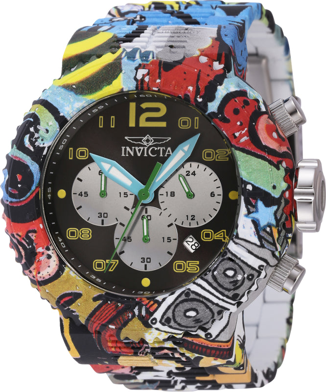 Image of Invicta Men's 52mm Pro Diver Quartz Chronograph Graffiti Bracelet Watch