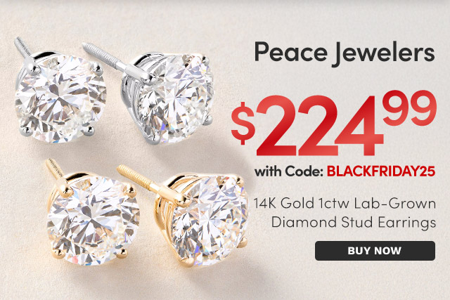 J642599 | 14K Gold 1ctw Lab-Grown Diamond Stud Earrings -$224.25 with Code: BLACKFRIDAY25