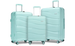 1 of 3 mintgroene koffers