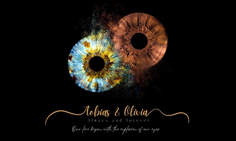 Gepersonaliseerde irisfotokunst voor koppels, gezinnen of huisdieren