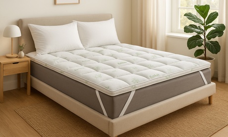 Surmatelas Bamboo, 8 cm d'épaisseur, microfibres-balls, Sampur