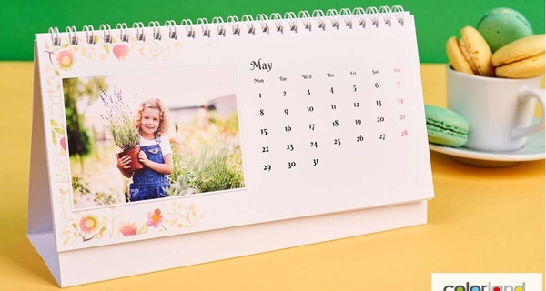 1, 2, 3 ou 5 calendrier de bureau avec Colorland