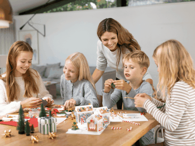 Christmas decorations with the family