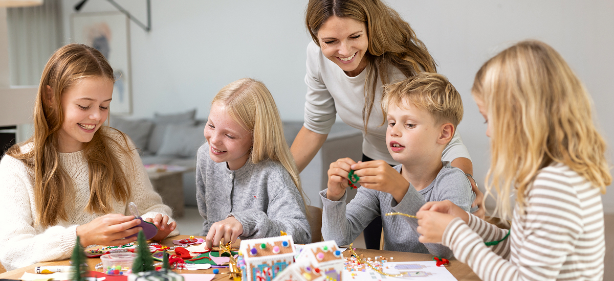 Christmas decorations with the family