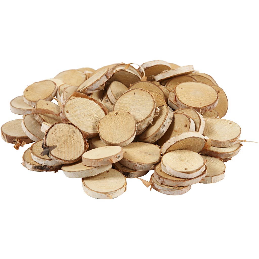 Image of Puukiekot, halk. 35-45 mm, aukon koko 4 mm, paksuus 7 mm, 500 g/ 1 pkt