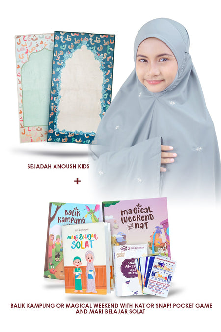 [2.2] Broderie Hanami Kids + Sejadah Anoush Kids + The Family Story Box's Collection + Free Buku Mari Belajar Solat