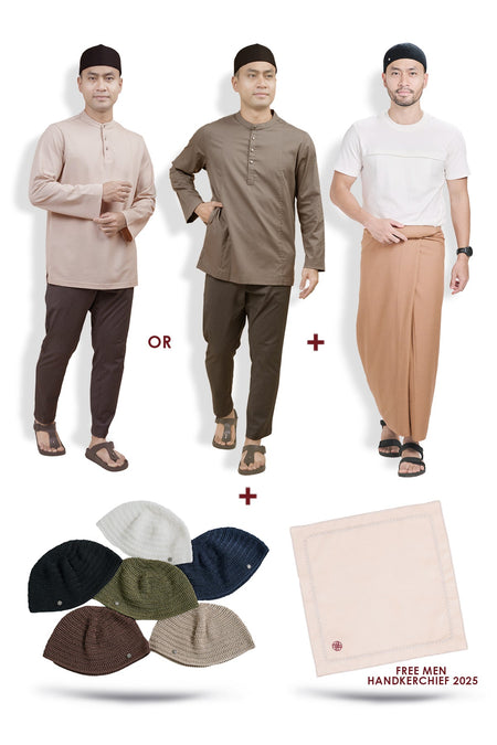 [Road to Ramadhan] Amir Polo Top/Anas Top + Houndstooth Pelikat + Zayn Knit Kopiah + Free Men Handkerchief 2025