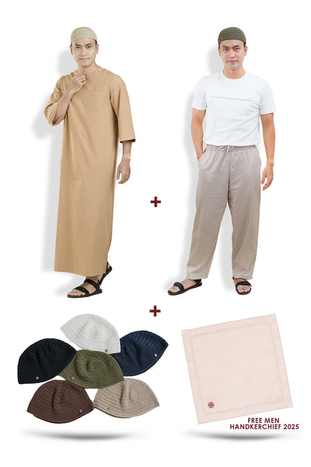 [Road to Ramadhan] Saif Thobe + TC Men Relaxed Pants + Zayn Knit Kopiah + Free Men Handkerchief 2025