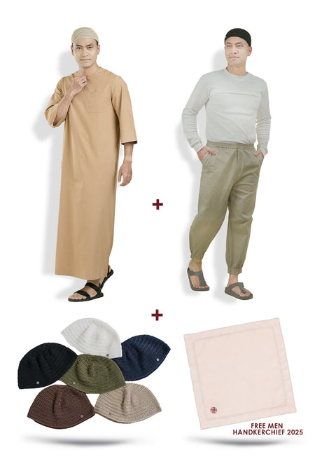 [Road to Ramadhan] Saif Thobe + Ankle Length Pants + Zayn Knit Kopiah + Free Men Handkerchief 2025