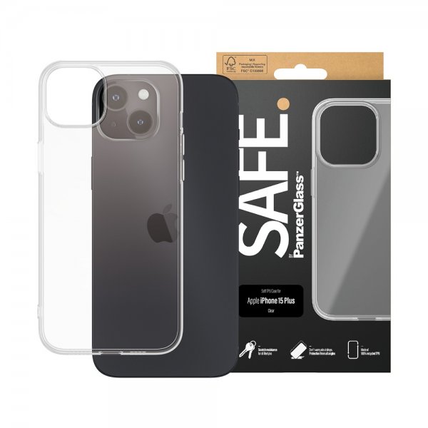 Image of SAFE. by PanzerGlass iPhone 15 Plus Skal Soft TPU Case Transparent Klar