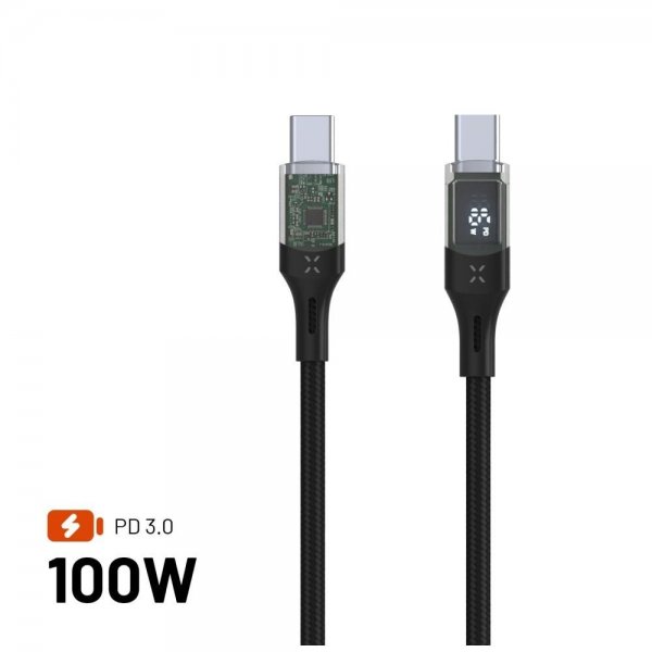 Image of Fixed Kabel med Display USB-C/USB-C 100W 1.2m