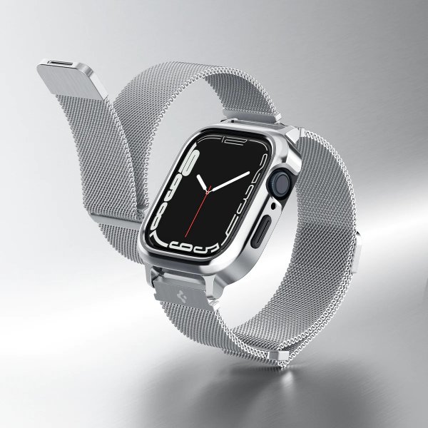Image of Spigen Apple Watch 40mm Skal med Armband Metal Fit Pro Silver