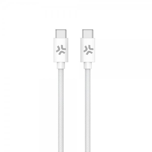Image of Celly Kabel Cotton Braided USB-C till USB-C 1.5m Vit