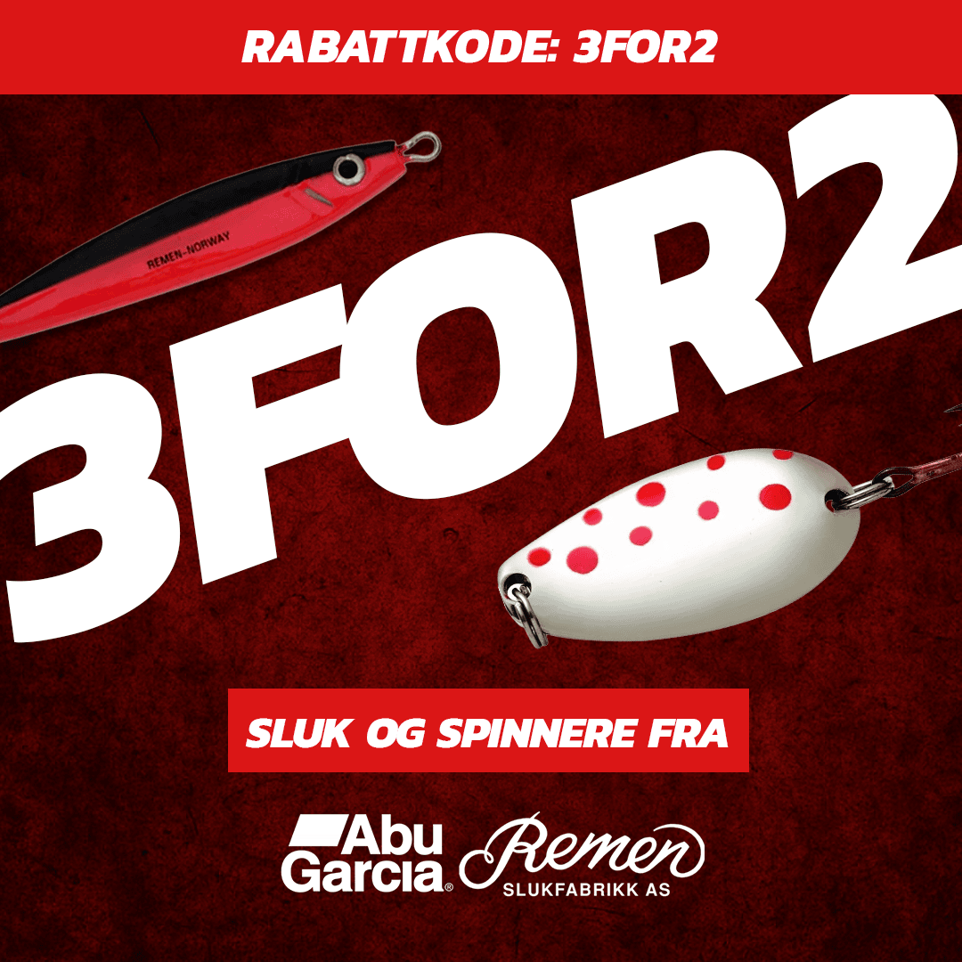 Rabattkode 3for2 på sluk og spinnere fra Abu Garcia og Remen