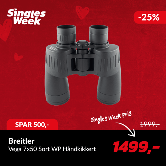 Vega 7x50 Sort WP Håndkikkert