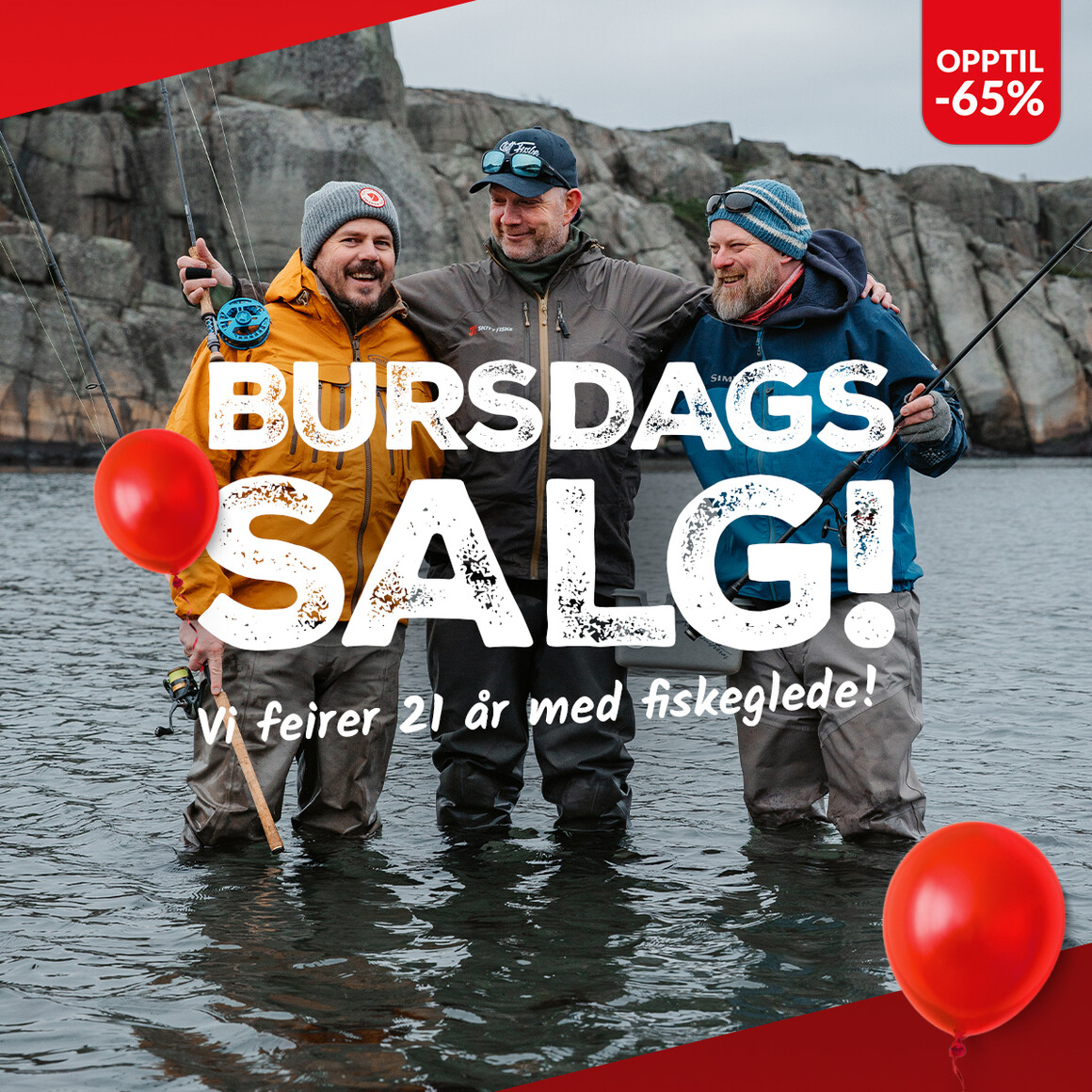 Vi feirer 21 år med fiskeglede!