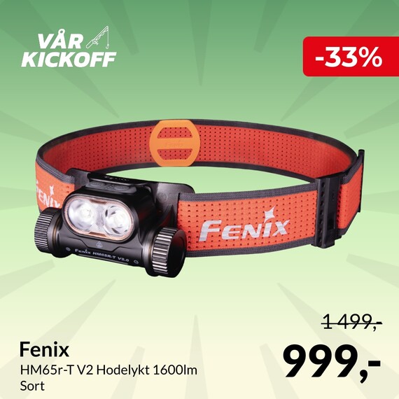 Fenix HM65r-T V2 Hodelykt 1600lm Sort