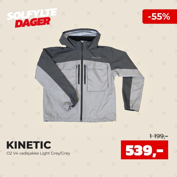 Kinetic O2 V4 vadejakke Light Grey/Grey