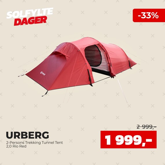 Urberg 2-Persons Trekking Tunnel Tent 2,0 Rio Red