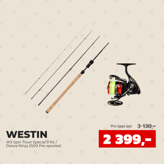 Westin W3 Spin Trout Special 9 fot / Daiwa Ninja 2500 Pre-spooled