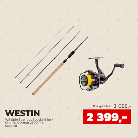 Westin W3 Spin Seatrout Special 9 fot / Okuma Ceymar 2500 Pre-spooled