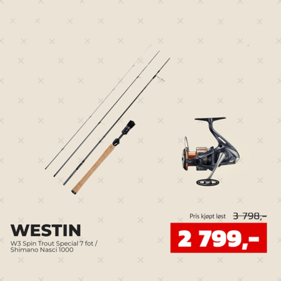 Westin W3 Spin Trout Special 7 fot /Shimano Nasci 1000