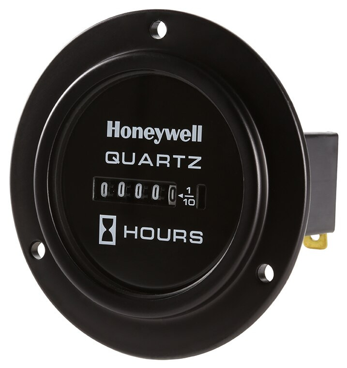 Image of Honeywell Hobbs 85097-02 Quartz Black Round 3-Screw Mount Hour Meter - 10 to 80 VDC