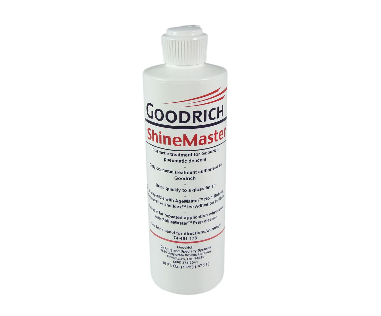 Image of GOODRICH 74-451-178 ShineMaster Cosmetic De-Ice Boot Treatment - Pint Bottle