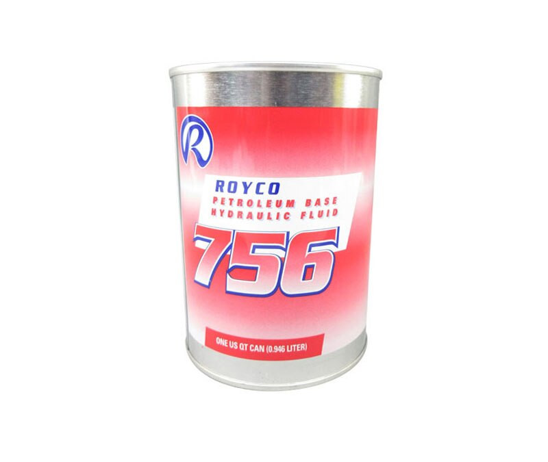Image of ROYCO® 756 Red MIL-PRF-5606H Amend. 3 Spec Mineral Oil Based Aircraft Hydraulic Fluid - Quart Can