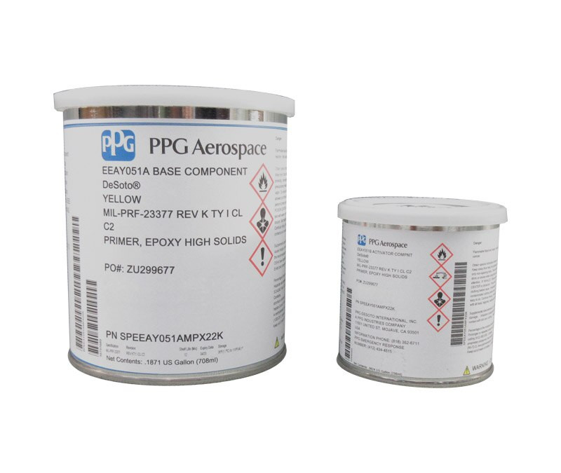 Image of PPG® Eco-Prime™ EEAY051 Yellow MIL-PRF-23377 Type I Class C2 Spec Military Epoxy Primer - Quart Kit