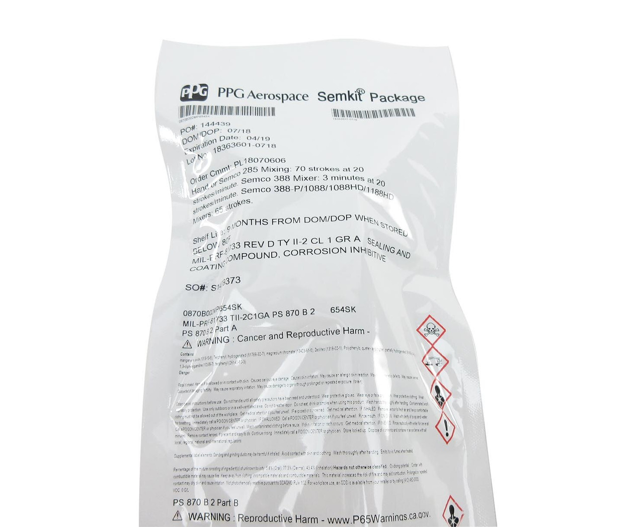 Image of PPG® P/S 870 B-2 MIL-PRF-81733D Ty II-2, Class 1, GA Spec Corrosion Inhibitive Sealant - 6 oz (654) Semkit