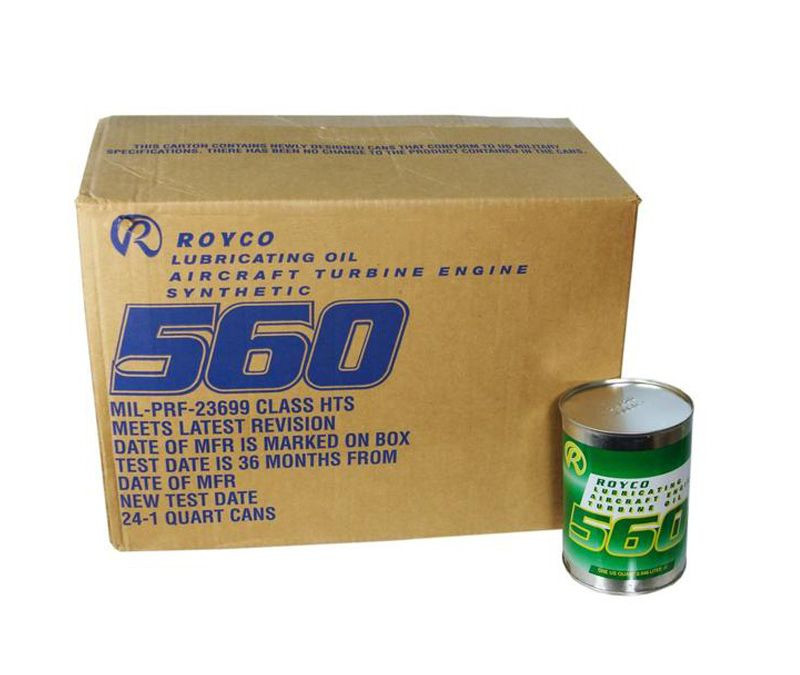 Image of ROYCO® 560 MIL-PRF-23699G HTS Class Spec Advanced Synthetic Gas Turbine Engine Oil - 24 Quart/Case
