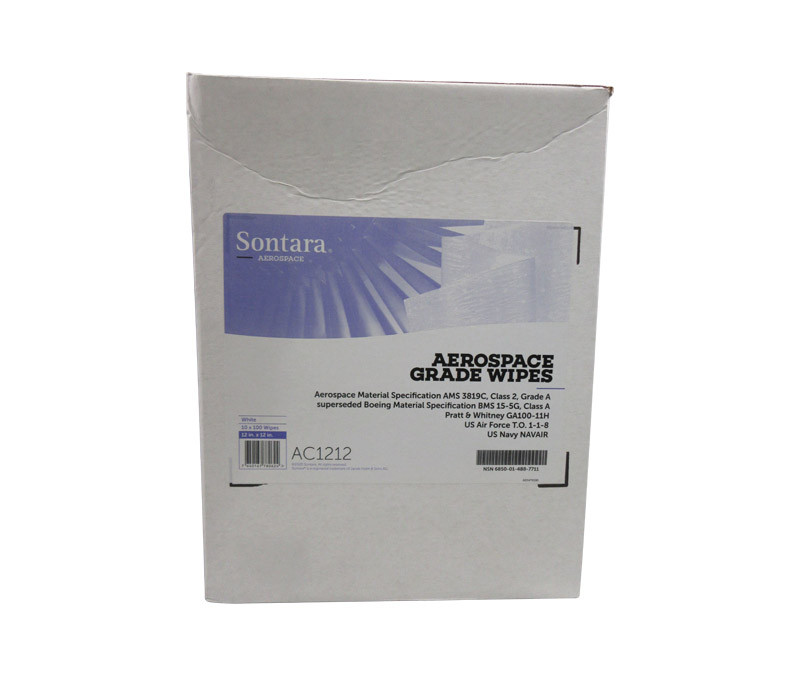 Image of Sontara® AC 1212 White 12" x 12" Aerospace Grade Wipes - 100 Wipe Bag/10 Bag Case