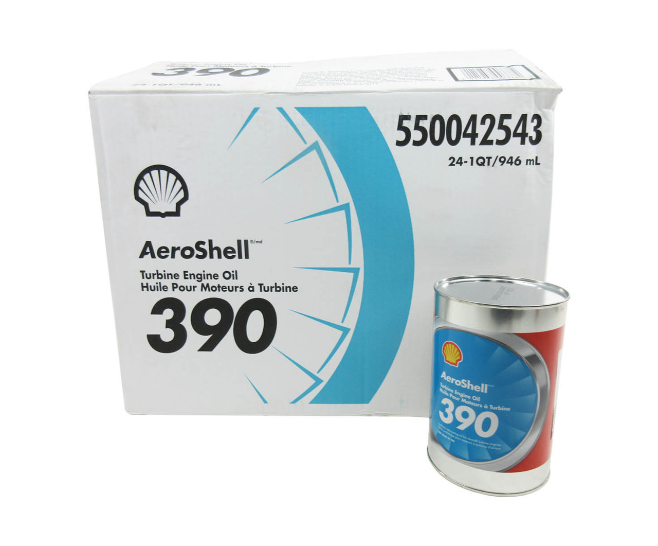 Image of AeroShell™ Turbine Oil 390 Synthetic Diester Turbine Engine Oil - Quart Can - 6 Each