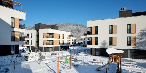 Moderní resort v polských Beskydech s jídlem a wellness